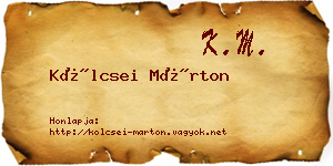 Kölcsei Márton névjegykártya